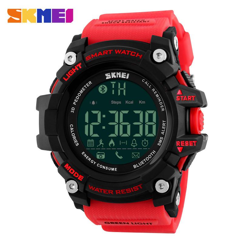 SKMEI Men Smart Watch Pedometer Calories Chronograph Fashion Sport Watches Chronograph 50M Waterproof Digital Wristwatches 1227