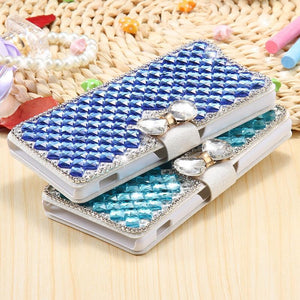 For Sony Z3 Diamond Wallet Case Fashion Women Bling Glitter Rhinestone Cover For Sony Xperia Z3 D6603 D6643 D6653 D6616 D6633