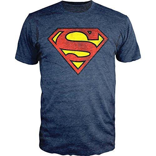 Superman Logo Shield Heathered Navy Slim-Fit T-Shirt