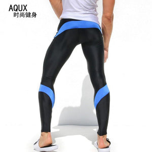 Mens Sport Long Sexy Tight Pants Gym Fashion Ankle Length Pants Penis Male Athletic Trousers Casual Sweatpants Stretch AQ19