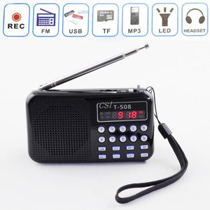 Hot Universal Portable Digital LED Light Stereo FM Radio MP3 Music Player Speaker Support USB Disk/TF Card Play