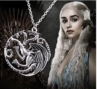 New Fashion Song Of Lce And Fire Dragon Necklace Pendant Retro Game Of Thrones Women Men's Targaryen Dragon Badge Necklace