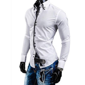 New Fashion Mens Slim Fit Long Sleeve Luxury Casual Stylish Casual Dress Shirts