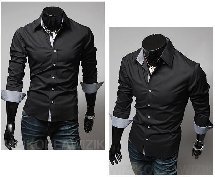 Free Shipping Fashion Menswear Camisa Masculina Long Sleeve Casual Dress Shirt Men Slim Fit Male Shirt Camisas Hombre Vestir