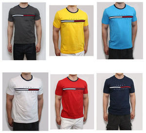 New Tommy Hilfiger Men Classic Fit Crew Neck Logo Tee Shirt T-Shirt